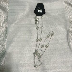 Noir fashion belt new sliver with pearl